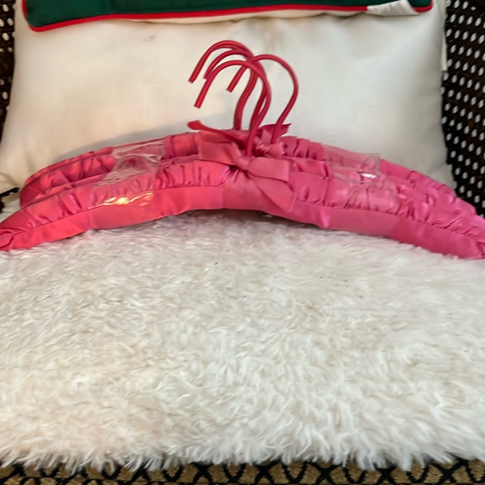Pink satin padded hangers in GC